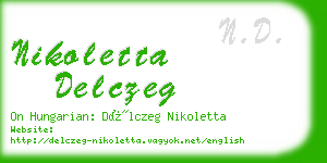 nikoletta delczeg business card